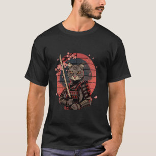 Samurai-Katze Japanische Ninja-Katze Florale Japan T-Shirt