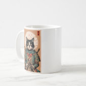 Samurai-Katze Kaffeetasse (Vorderseite Links)