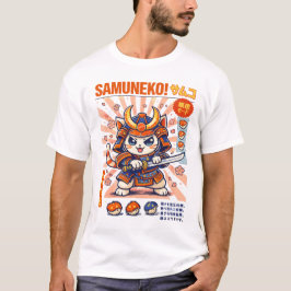 Samurai-Katze Kampfkatzen Design T-Shirt