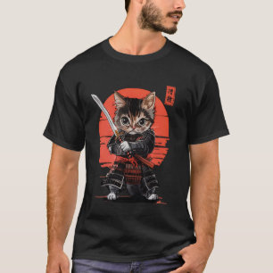 Samurai-Katze Kitten Vintage Japanische Ukiyo-e-Ku T-Shirt