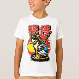 Samurai-Katze Krieger – Fette japanische Welle Tät T-Shirt