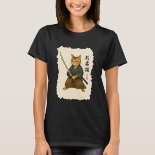 Samurai-Katze Krieger japanische Kunst Katze Katan T-Shirt