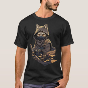 Samurai-Katze Krieger Japanischer Stil Katzenkunst T-Shirt