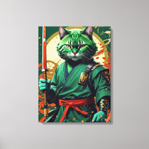 Samurai-Katze Leinwanddruck