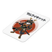 Samurai-Katze Magnet (Linke Seite)
