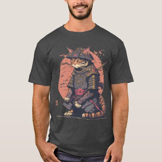 Samurai-Katze T-Shirt (Vorderseite)