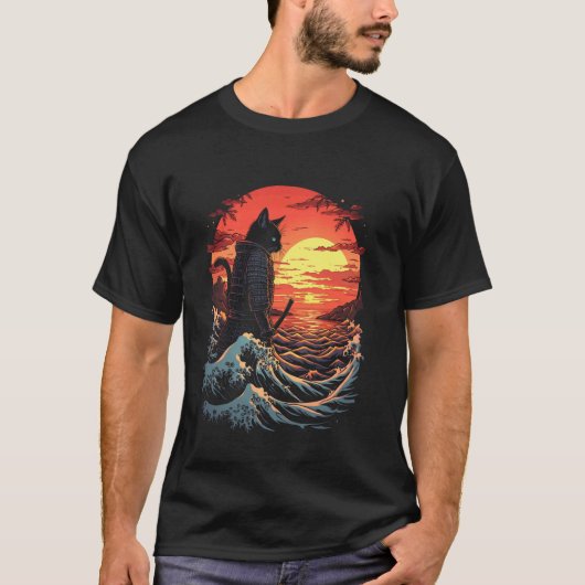 Samurai-Katze T-Shirt (Vorderseite)