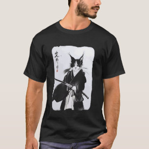 Samurai-Katze Vintage Japanische Ukiyo-e Krieger K T-Shirt