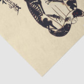 SAMURAI-KATZEN IN SKULL,SKELETON,BUTTERFLY-TATTOOS SEIDENPAPIER (Detail)