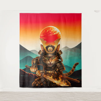 Samurai-Katzen-Krieger-Legende Wandteppich