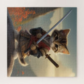 Samurai Kitty Jigsaw Puzzle für alle Altersgruppen (Horizontal)