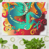 Samurai Koch Dragon Design Geschirrtuch (Gefaltet)