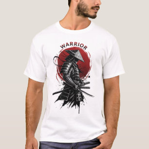 Samurai-Krieger Aufgehende Sonne Japanischer Tinte T-Shirt