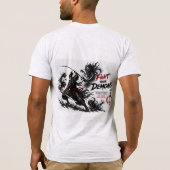 Samurai Krieger Bekämpfe deine Dämonen Grafik T-Shirt (Rückseite)