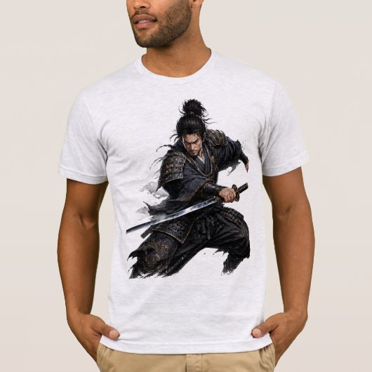 Samurai Krieger Bekämpfe deine Dämonen Grafik T-Shirt (Vorderseite)