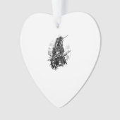 Samurai-Krieger-Einhorn (1) Ornament (Vorderseite)