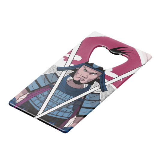 Samurai-Krieger Geldbeutel Flaschenöffner (Vorderseite Schrägansicht)