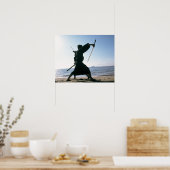 Samurai-Krieger greifen einander an 8 Poster (Küche)