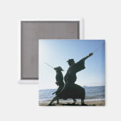 Samurai-Krieger greifen einander an 9 Magnet (Vorderseite/Rückseite)