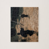 Samurai-Krieger greifen mit einem Schwert an Puzzle (Vertikal)