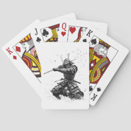 Samurai-Krieger in Aktion Japanische Kunst Keramik Spielkarten