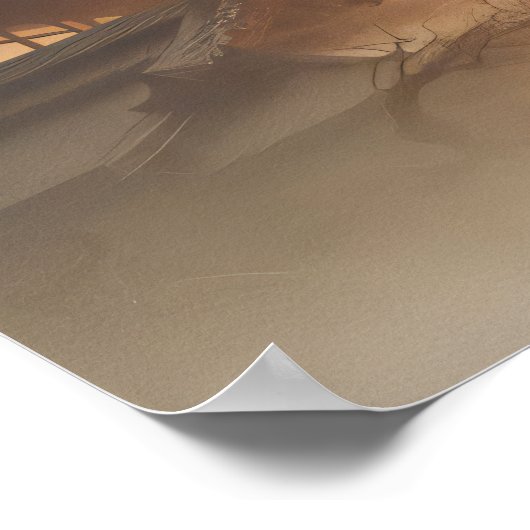 Samurai Krieger in dunkler Rüstung mit dramatische Poster (Ecke)