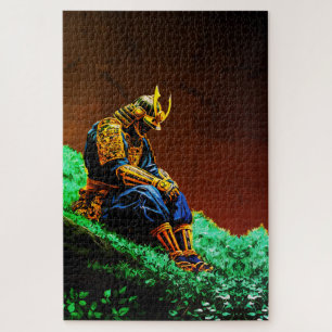 Samurai-Krieger in goldener Rüstung – Episch Japan Puzzle
