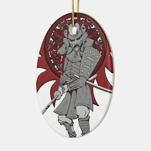 Samurai-Krieger Japan Keramikornament (Links)