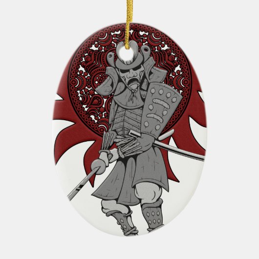 Samurai-Krieger Japan Keramikornament (Vorne)