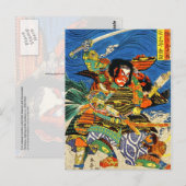 Samurai-Krieger kämpfen Postkarte (Vorne/Hinten)