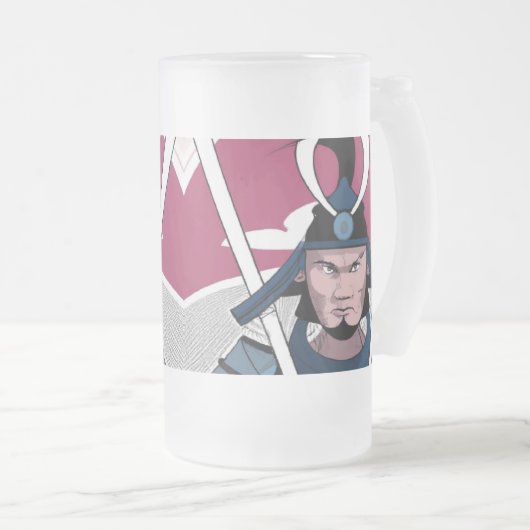 Samurai-Krieger Mattglas Bierglas (VorderseiteRechts)