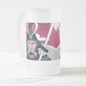 Samurai-Krieger Mattglas Bierglas (Vorderseite Links)