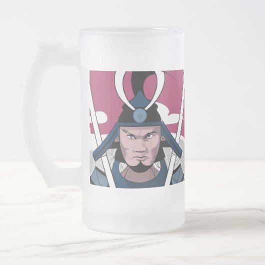 Samurai-Krieger Mattglas Bierglas (Links)