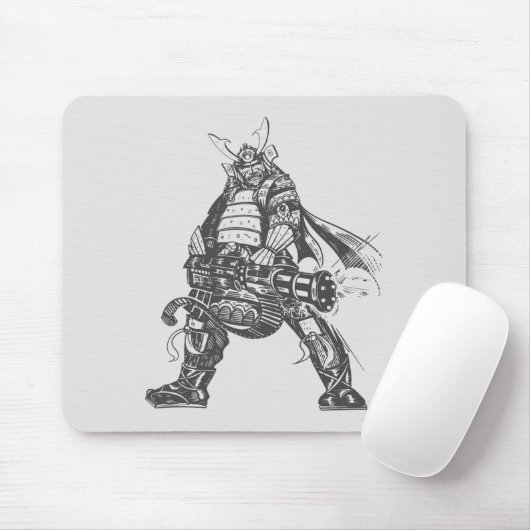 Samurai-Krieger mit Schnellfeuergewehr Mousepad (Mit Mouse)