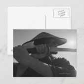 Samurai-Krieger mit Schwert 2 Postkarte (Vorne/Hinten)