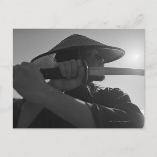Samurai-Krieger mit Schwert 2 Postkarte (Vorderseite)