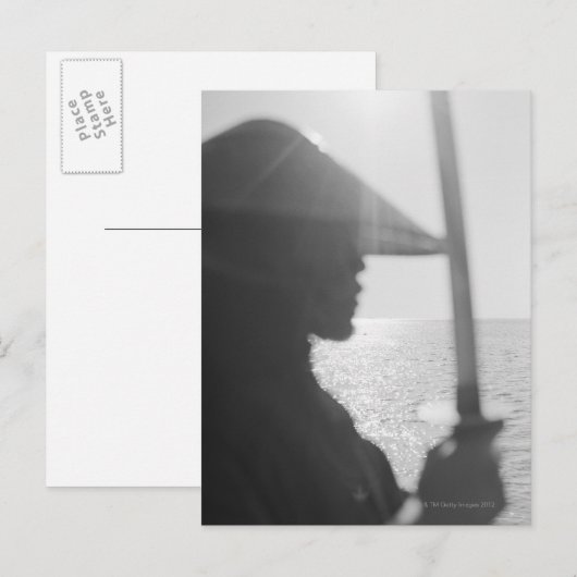 Samurai-Krieger mit Schwert Postkarte (Vorne/Hinten)
