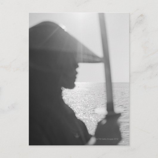 Samurai-Krieger mit Schwert Postkarte (Vorderseite)