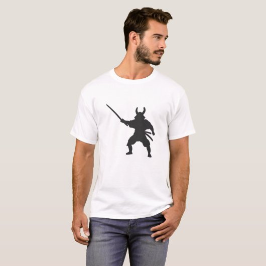 Samurai-Krieger mit Schwert - Wählen Sie eine Farb T-Shirt (Vorne ganz)