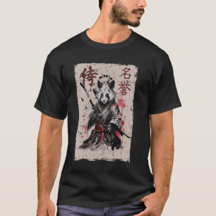 Samurai-Krieger-Opossum-Grafik, coole japanische K T-Shirt