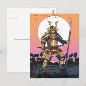 Samurai-Krieger  Postkarte (Vorne/Hinten)