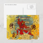 Samurai-Krieger Postkarte (Vorne/Hinten)