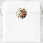 Samurai-Krieger Runder Aufkleber (Tasche)
