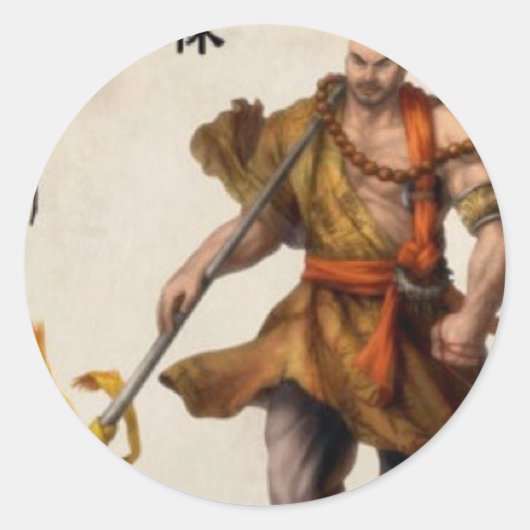 Samurai-Krieger Runder Aufkleber (Vorderseite)