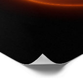 Samurai-Krieger-Silhouette gegen orangefarbene Son Poster (Ecke)