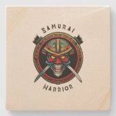 Samurai-Krieger Steinuntersetzer (Vorderseite)