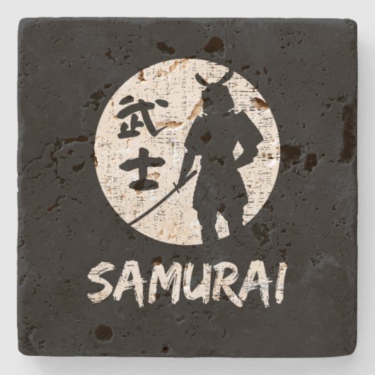Samurai-Krieger  Steinuntersetzer (Vorderseite)