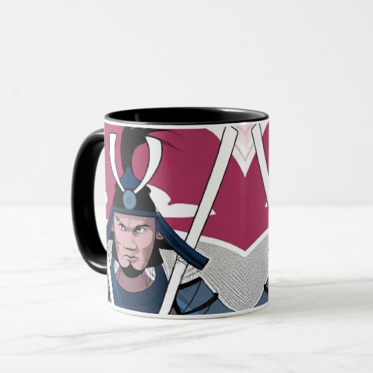 Samurai-Krieger Tasse (Vorderseite Links)