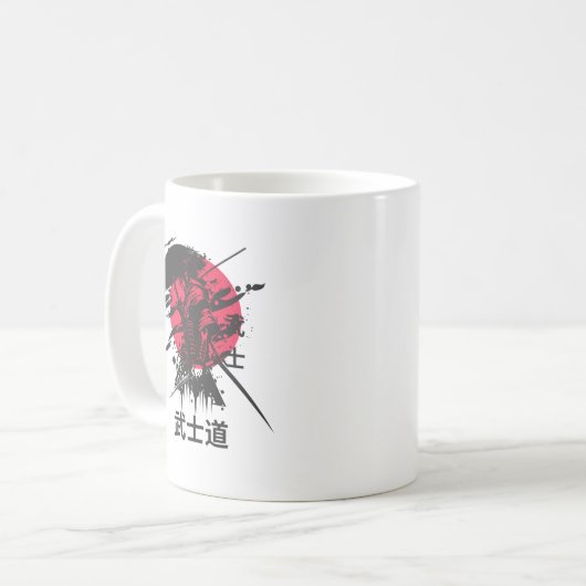 Samurai-Krieger-Tasse – Bushido-Code-Design Kaffeetasse (Vorderseite Links)