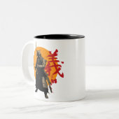 Samurai-Krieger-Tasse Zweifarbige Tasse (Vorderseite Links)
